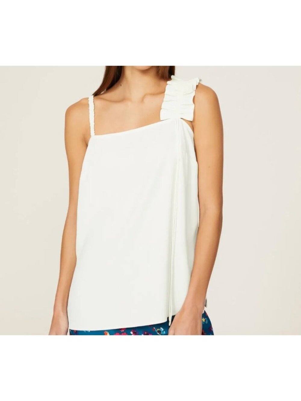 Jason Wu Collection Ivory Asymmetrical Top Size 8  FLAWED